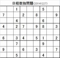 20141227日経新聞数独問題