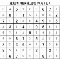 20150301産経新聞数独回答