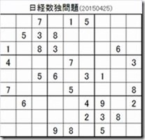 20150425日経新聞数独問題